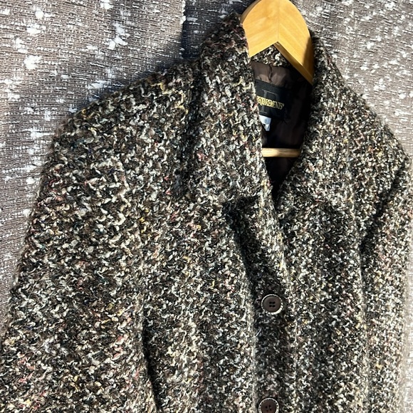 Requirements Tween Jacket‎ Blazer Shirt Top Blouse Button Up Brown Collared - Picture 7 of 9